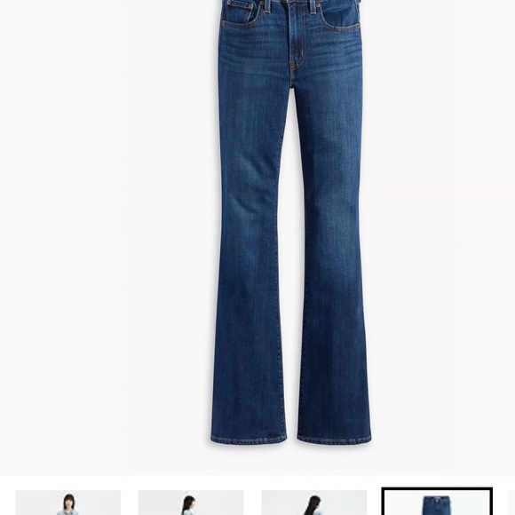 Women's Blue Flared Jeans - Picture 2 of 3